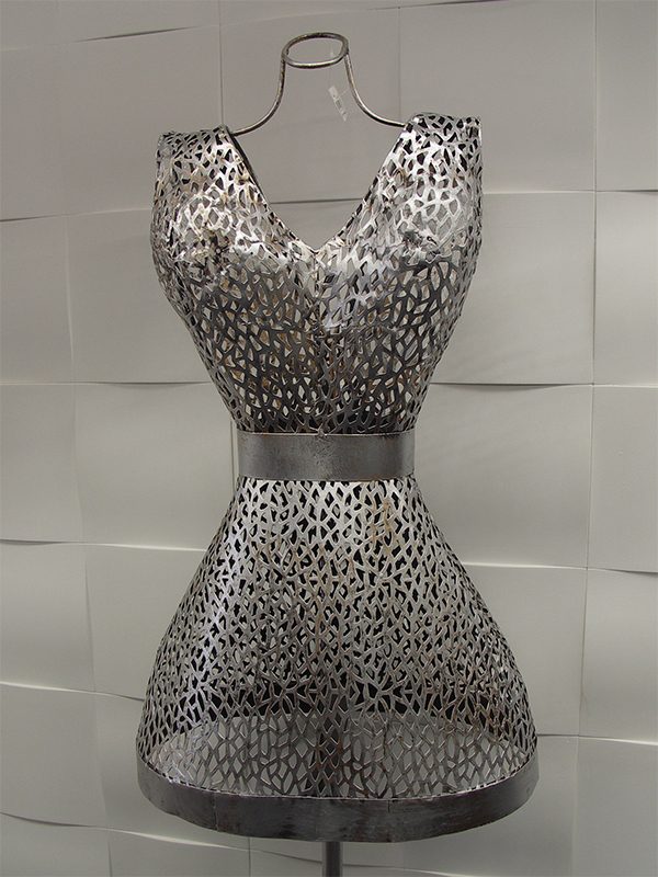 Buste de femme métal argenté Casablanca