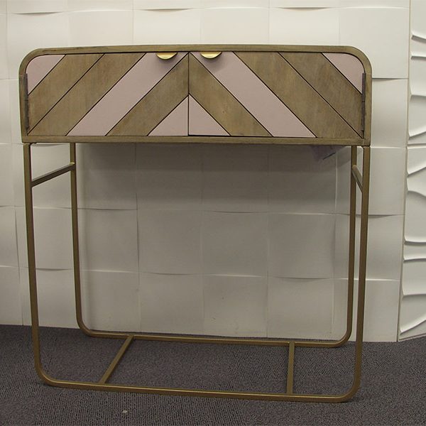 Console Woodjam Chevron Gold 2 portes