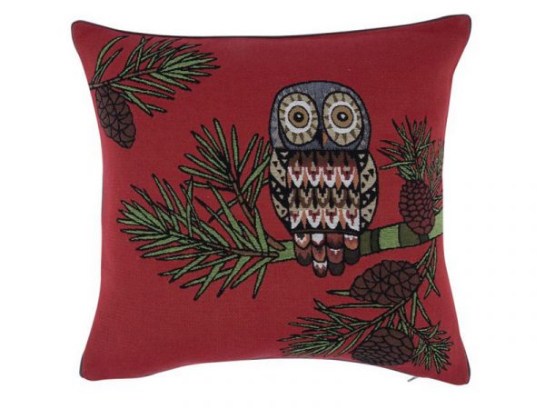 Coussin Iossis hibou rouge