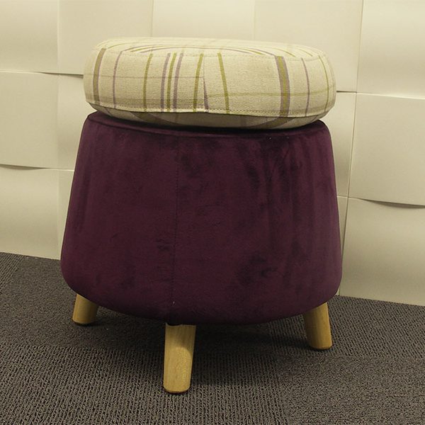 Pouf wheel purple ecossais Athezza